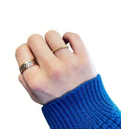 14K Honeycomb Ring