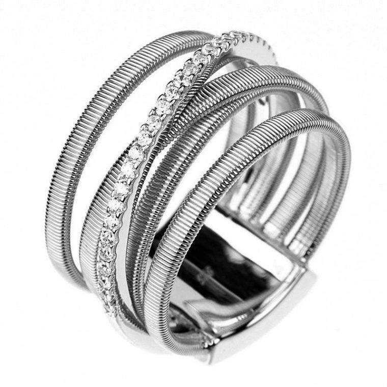 Cubic Zirconia Rope Ring - Image 2