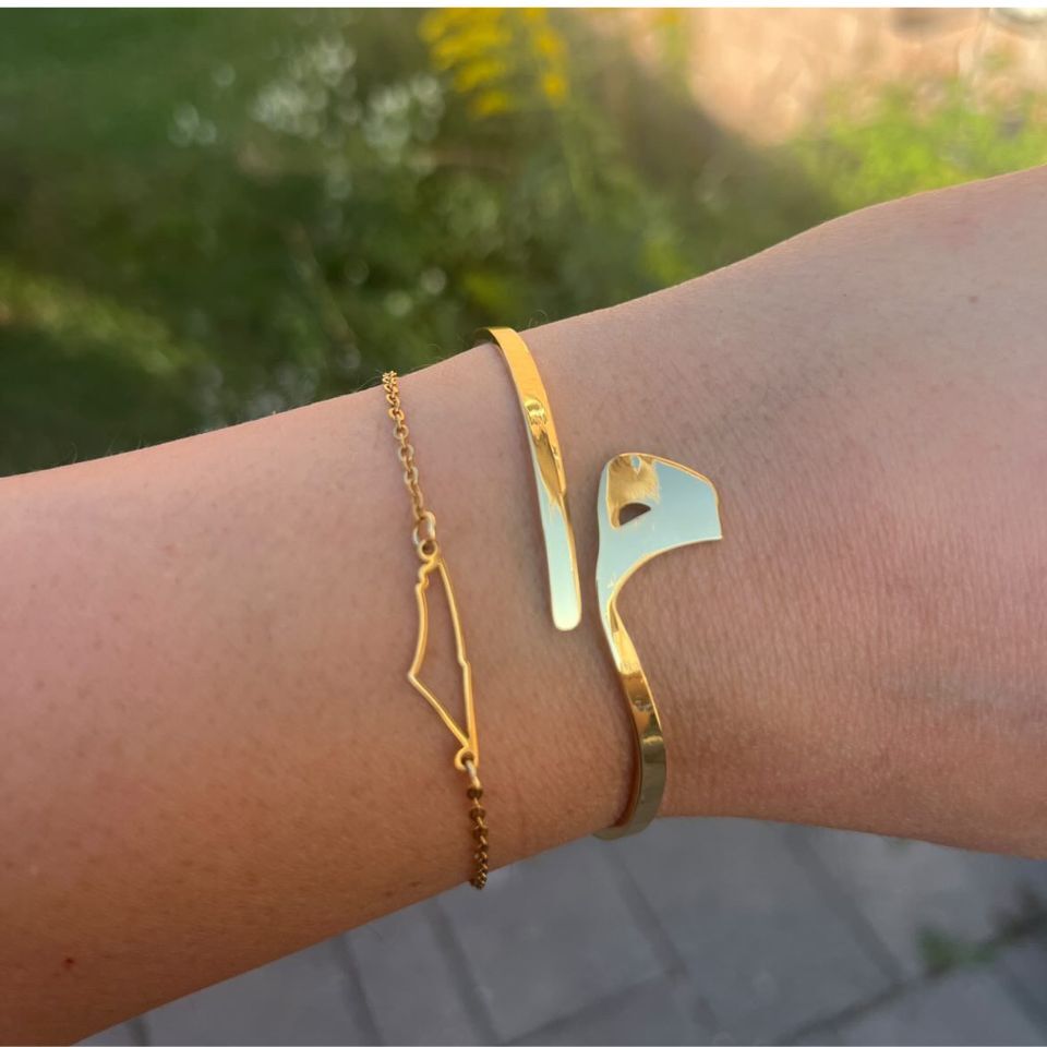 Arabic Initial Cuff Bangle - Image 2